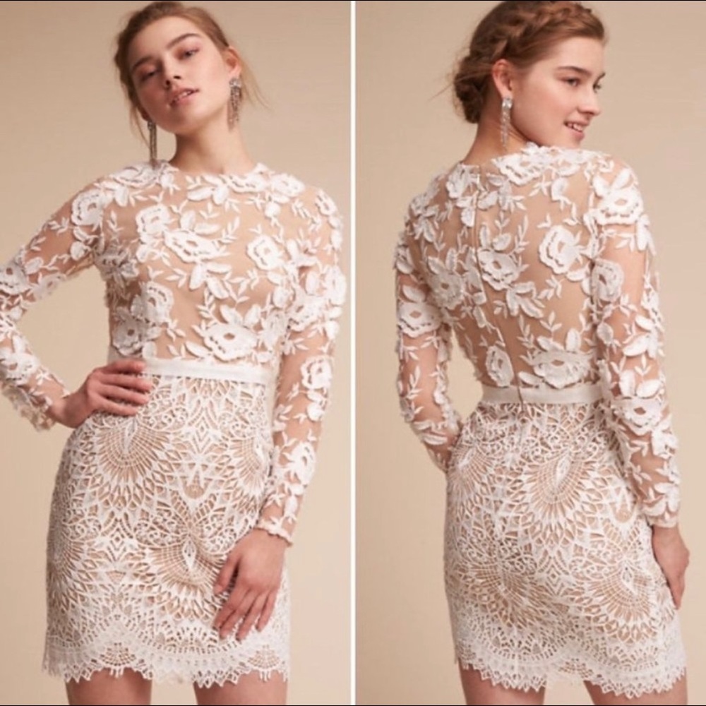 BHLDN Tiana Monique Lhuillier Floral Lace Dress NWOT